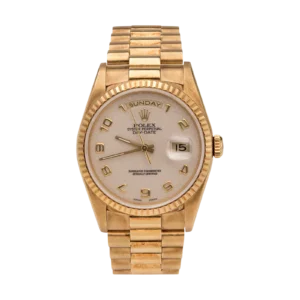 Presidential Rolex Day-Date 18238 36mm Watch Ivory Anniversary Dial 18K Gold | Never Polished