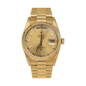 Presidential Rolex Day-Date 18238 Fluted Bezel Watch 36mm Champagne Dial 18K Yellow Gold 2