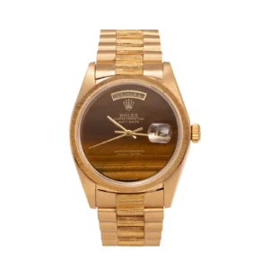 Presidential Rolex Day-Date Bark 18078 Watch 36mm Tiger's Eye 18K Yellow Gold