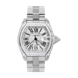 Roadster de Cartier GMT Automatic XL 42mm Stainless Steel Diamond Bezel Watch 2722