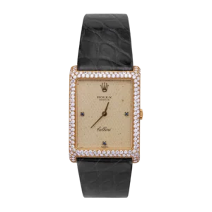 Rolex Cellini Vintage Rare 4931/8 Factory Diamond Bezel Watch 24mm Champagne Dial
