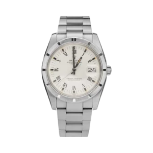 Rolex Date 15010 Bezel Watch 34mm White Roman Dial