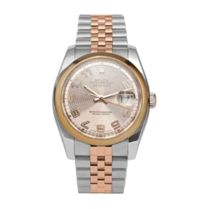 Rolex Datejust 116201 Everose Steel Watch 36mm Concentric Arabic Dial
