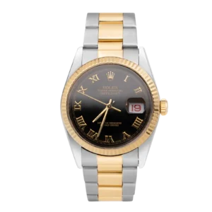 Rolex Datejust 116233 Fluted Bezel Watch 36mm Black Roman Dial