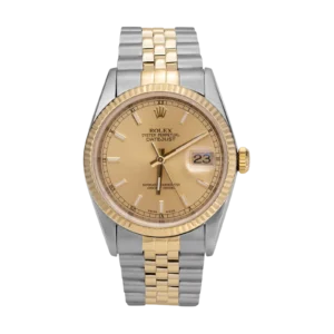 Rolex Datejust 116233 Fluted Bezel Watch 36mm Champagne Index Dial