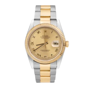 Rolex Datejust 116233 Fluted Bezel Watch 36mm Champagne Roman Dial