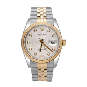 Rolex Datejust 116233 Fluted Bezel Watch 36mm Diamond Anniversary Dial