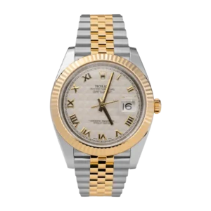 Rolex Datejust 116233 Fluted Bezel Watch 36mm Ivory Pyramid Dial