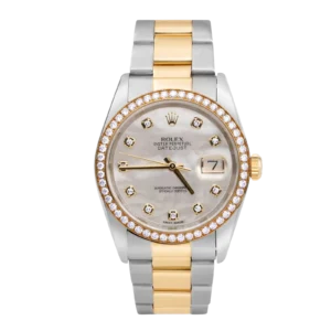 Rolex Datejust 116243 Factory Diamond Bezel Watch 36mm Mother of Pearl Dial