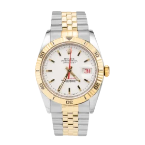 Rolex Datejust 116263 Turn-O-Graph Thunderbird Watch 36mm White Index Dial