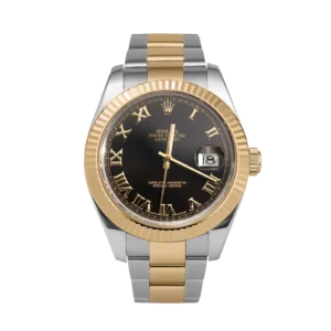 Rolex Datejust 116333 Fluted Bezel Watch 41mm Black Roman Dial
