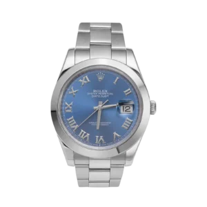 Rolex Datejust 126300 Smooth Bezel Watch 41mm Blue Roman Dial