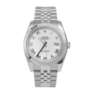 Rolex Datejust 126300 Smooth Bezel Watch 41mm White Roman Dial