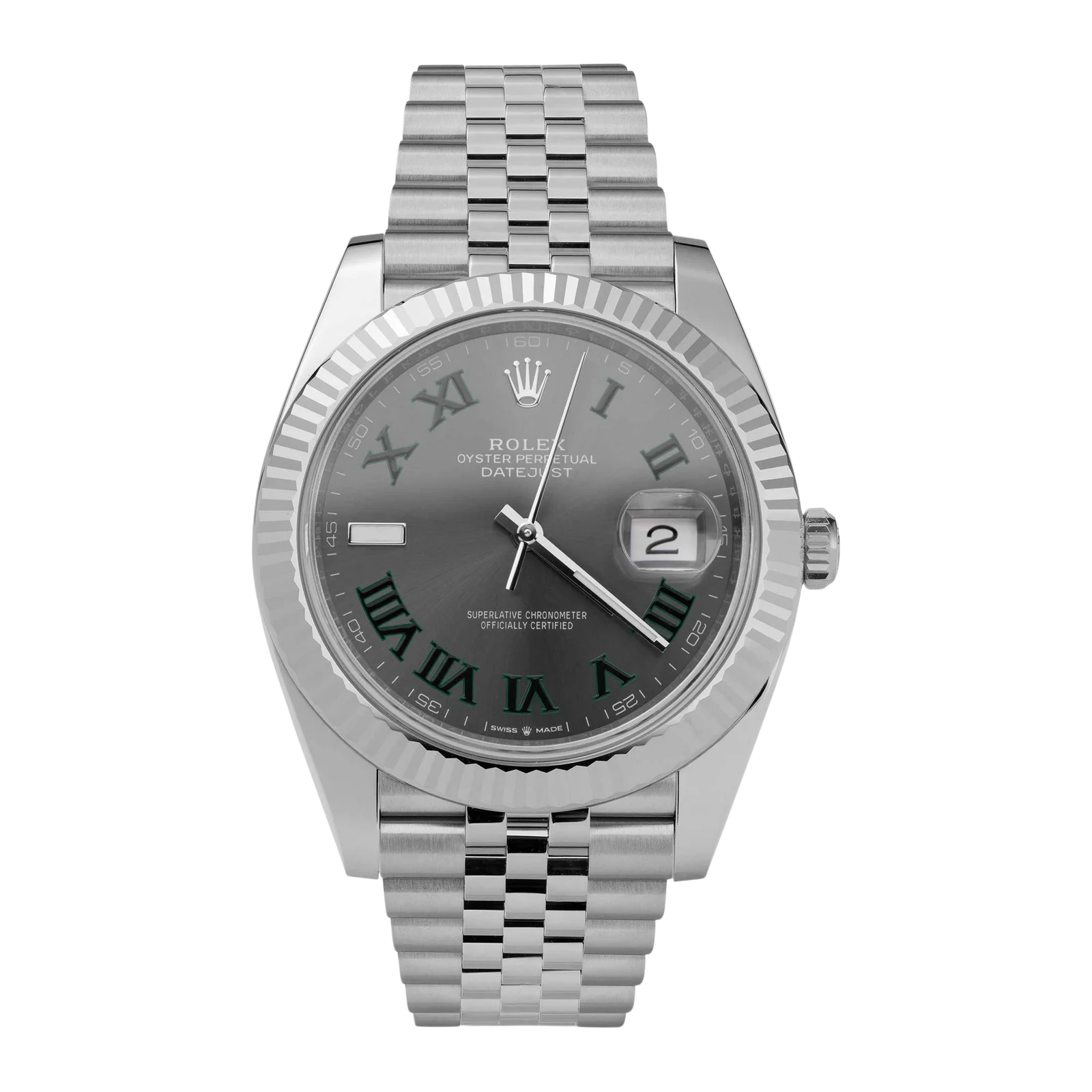 Rolex Datejust 126334 Fluted Bezel Watch 41mm "Wimbledon" Gray Dial | 2026 Brand New