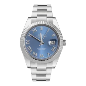 Rolex Datejust 126334 Watch 41mm Azzurro Roman Dial