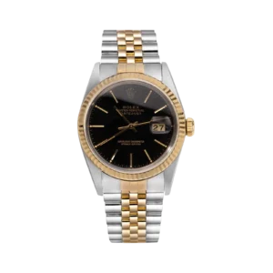 Rolex Datejust 16013 Fluted Bezel Watch 36mm Black Index Dial