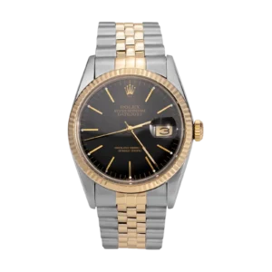 Rolex Datejust 16013 Fluted Bezel Watch 36mm Black Index Dial