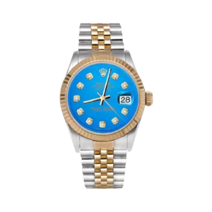 Rolex Datejust 16013 Fluted Bezel Watch 36mm Blue Diamond Dial