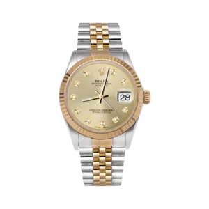Rolex Datejust 16013 Fluted Bezel Watch 36mm Champagne Diamond Dial