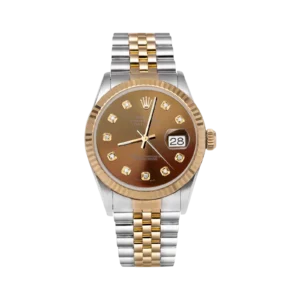 Rolex Datejust 16013 Fluted Bezel Watch 36mm Chocolate Brown Diamond Dial