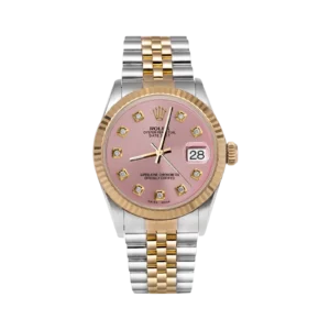 Rolex Datejust 16013 Fluted Bezel Watch 36mm Pink Diamond Dial