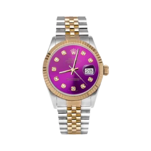 Rolex Datejust 16013 Fluted Bezel Watch 36mm Purple Diamond Dial