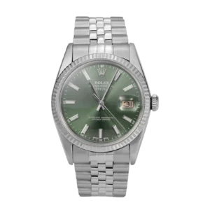 Rolex Datejust 16014 Fluted Bezel Watch 36mm Green Dial