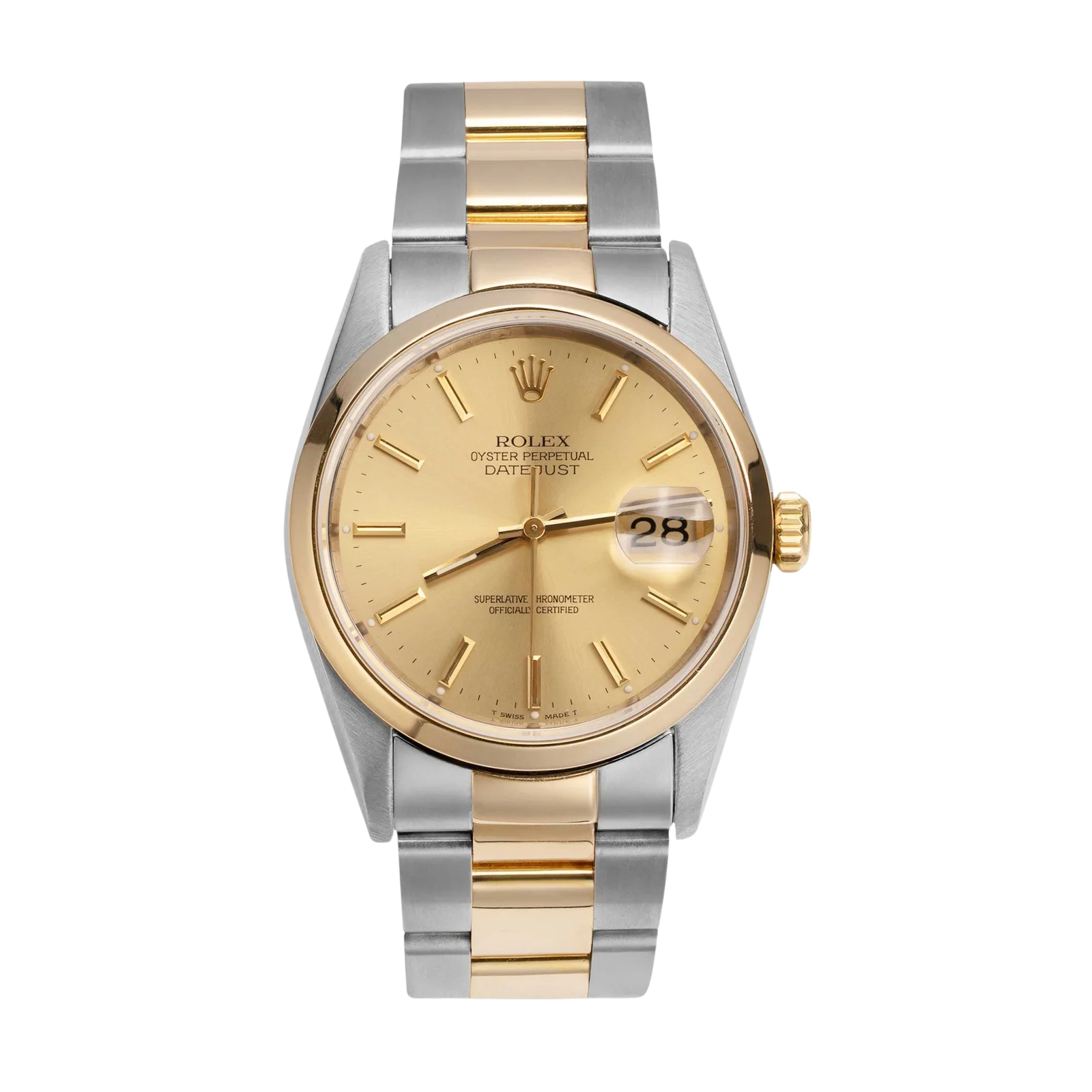 Rolex Datejust 16203 Smooth Bezel Watch 36mm Champagne Dial