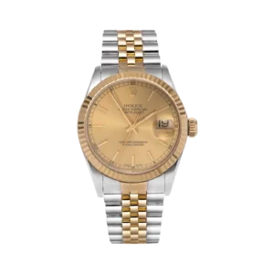 Rolex Datejust 16233 Fluted Bezel Watch 36mm Champagne Index Dial