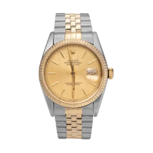 Rolex Datejust 16233 Fluted Bezel Watch 36mm Champagne Tapestry Dial