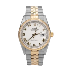Rolex Datejust 16233 Fluted Bezel Watch 36mm Roman White Dial