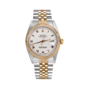 Rolex Datejust 16233 Fluted Bezel Watch 36mm White Dial