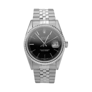 Rolex Datejust 16234 Fluted Bezel Watch 36mm Black Index Dial