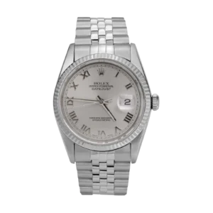 Rolex Datejust 16234 Fluted Bezel Watch 36mm Silver Roman Dial