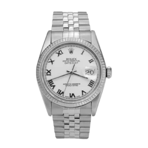 Rolex Datejust 16234 Fluted Bezel Watch 36mm White Roman Dial