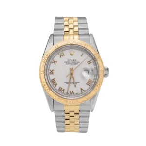 Rolex Datejust 16263 Turn-O-Graph Bezel Watch 36mm White Roman Dial