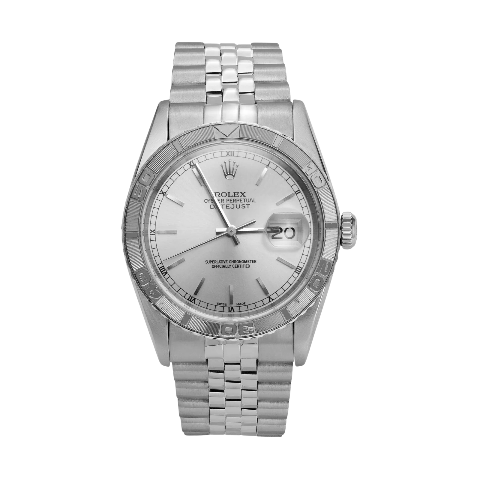 Rolex Datejust 16264 Turn-O-Graph Bezel Watch 36mm Silver Dial