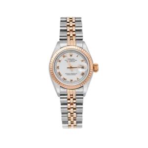 Rolex Datejust 179171 Fluted Bezel Watch 26mm Roman White Dial