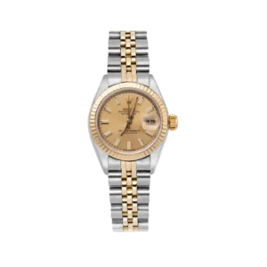 Rolex Datejust 179173 Fluted Bezel Watch 26mm Champagne Index Dial