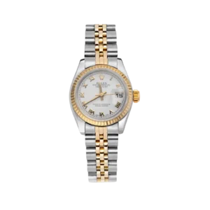Rolex Datejust 179173 Fluted Bezel Watch 26mm Roman White Dial