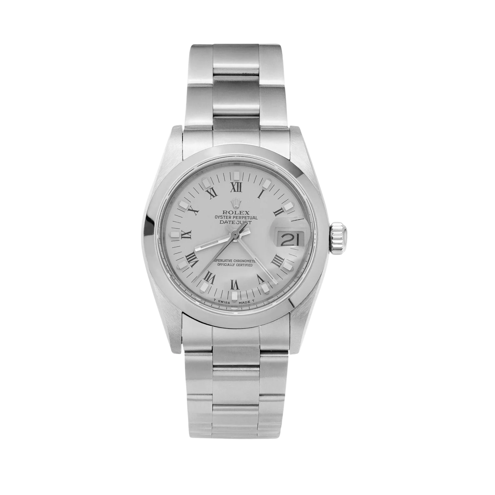 Rolex Datejust 6824 Smooth Bezel Watch 31mm White Dial
