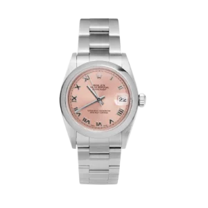 Rolex Datejust 68240 Smooth Bezel Watch 31mm Salmon Roman Dial