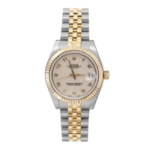 Rolex Datejust 68273 Fluted Bezel Watch 31mm Arabic Ivory Computer Dial