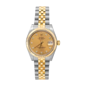 Rolex Datejust 68273 Fluted Bezel Watch 31mm Diamond Champagne Dial