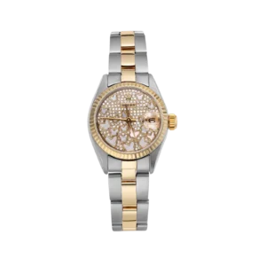 Rolex Datejust 6917 Fluted Bezel Watch 26mm Diamond Champagne Butterfly Dial