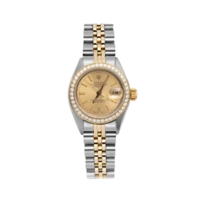Rolex Datejust 69173 26mm Watch Diamond Bezel Champagne Index Dial Watch | 1.00ct