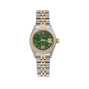 Rolex Datejust 69173 Diamond Bezel Watch 26mm Green Dial | 1.00ct