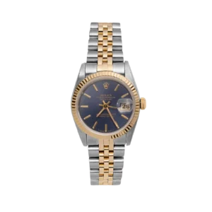 Rolex Datejust 69173 Fluted Bezel Watch 26mm Blue Index Dial