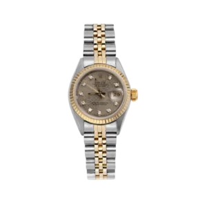 Rolex Datejust 69173 Fluted Bezel Watch 26mm Gray Computer Dial