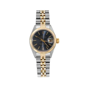 Rolex Datejust 69173 Fluted Bezel Watch 26mm Midnight Blue Index Dial